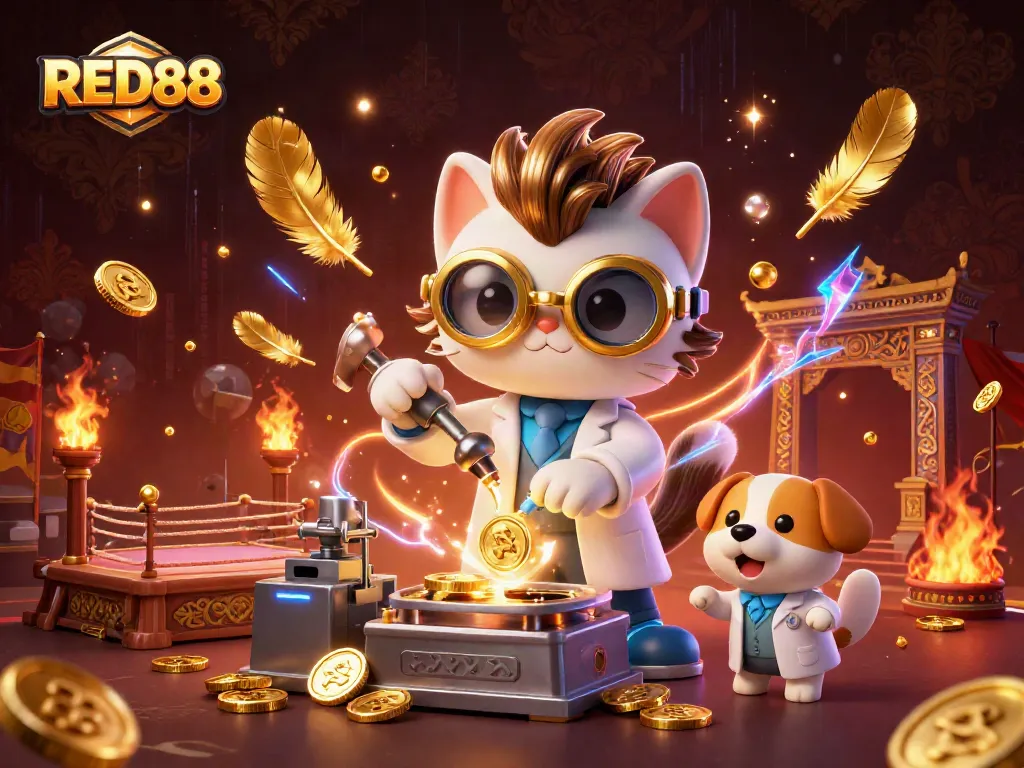 Experience RED88 through the vibrant world of casino games, with dynamic 3D scenes filled with excitement.