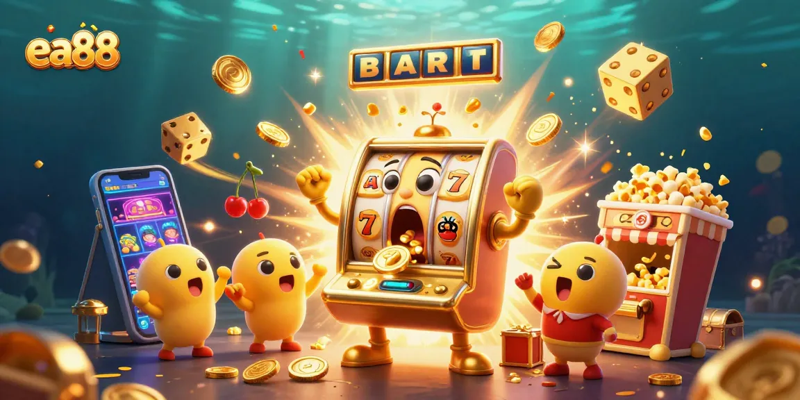 The ea88 slot machine wins a jackpot while smaller machines celebrate, showcasing casino excitement.