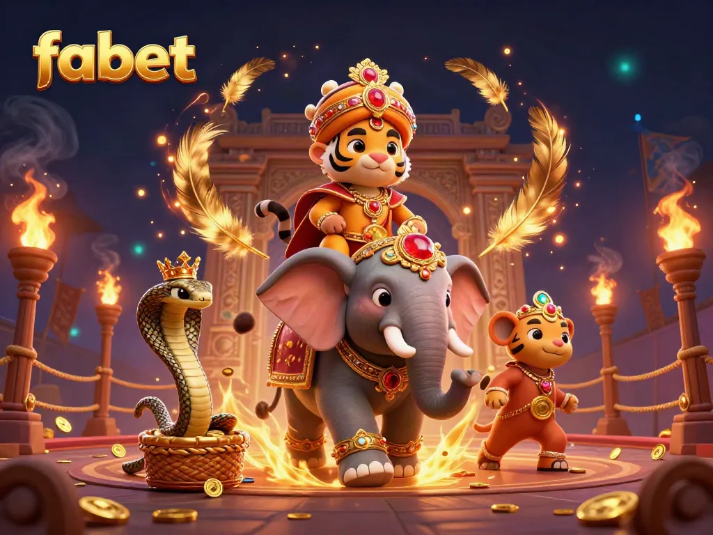 Explore betting excitement at fabet with a vibrant scene featuring unique 3D characters in action.
