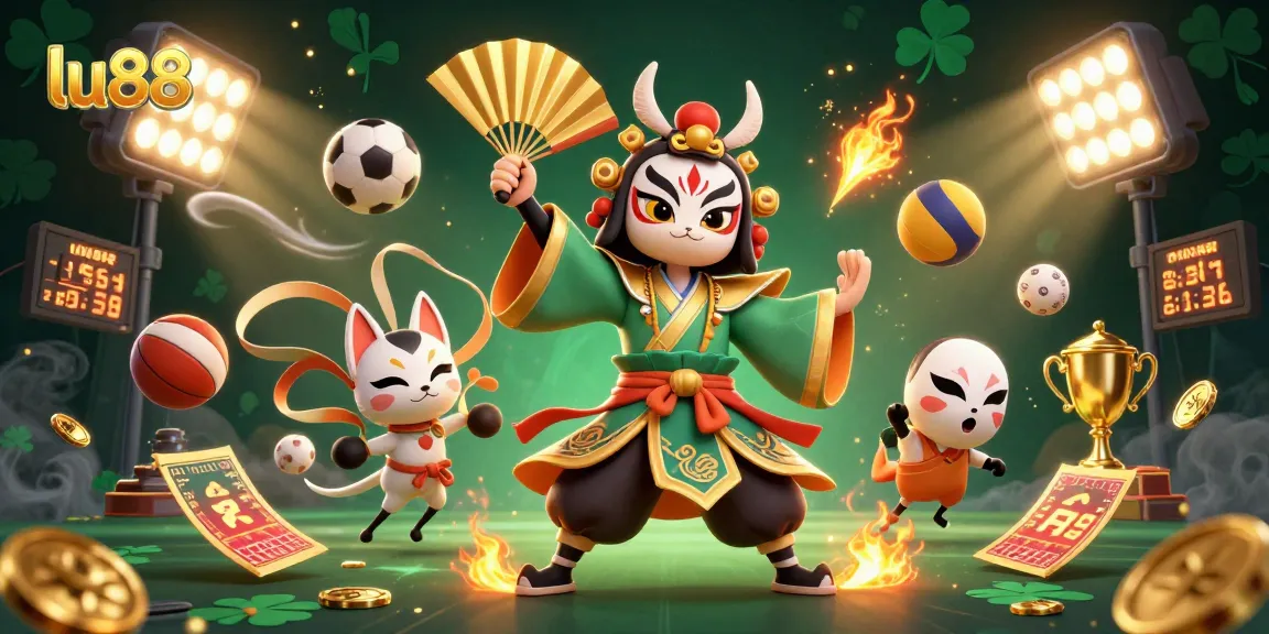 Experience thrilling gaming at lu88 with dynamic characters and sports elements in an engaging scene.