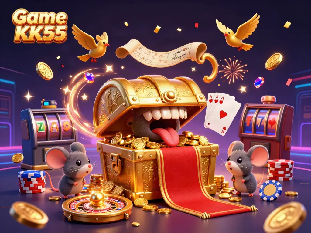 Hit the jackpot with Game KK55's thrilling 3D casino adventure full of vibrant visuals.