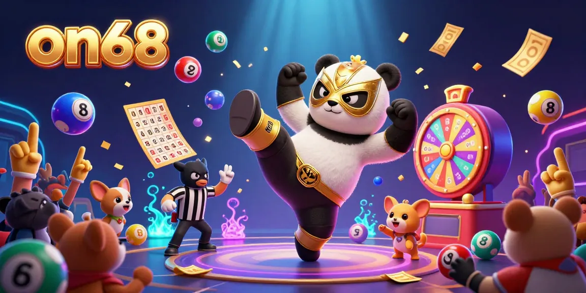 Experience exciting gaming action with on68 featuring animated bingo and lottery scenes filled with fun.