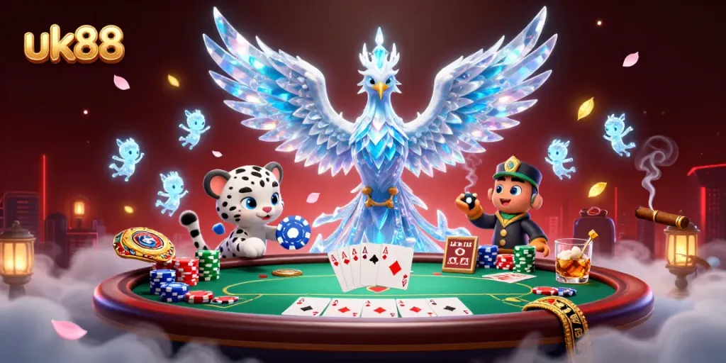 Experience thrilling casino action at uk88 with vibrant characters and dynamic poker play.