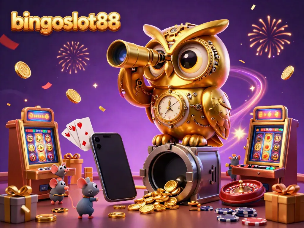 Mempermainkan slot game di bingoslot88 dengan simbol buah dan koin emas berhamburan.