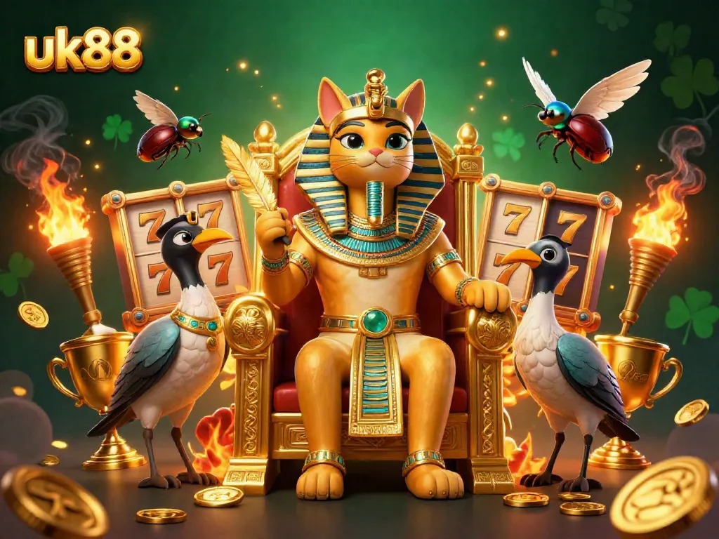 Experience thrilling jackpot wins with uk88 in this immersive 3D casino scene featuring vibrant gaming elements.