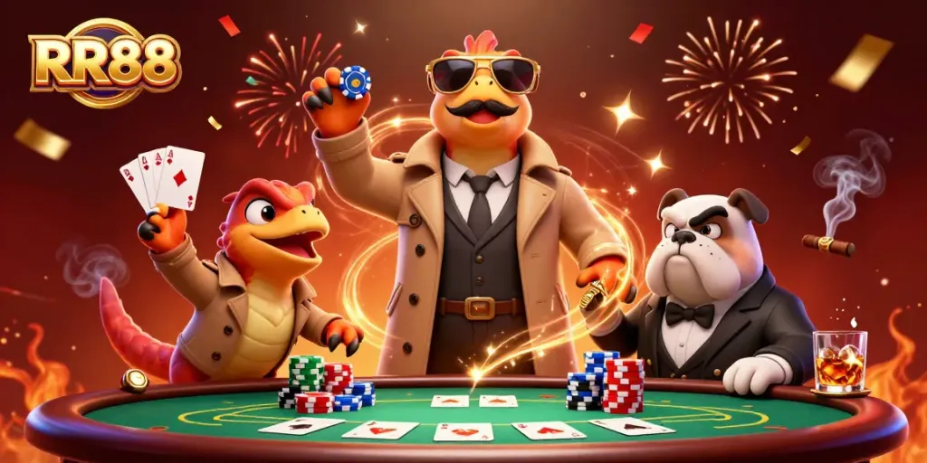 Experience RR88 thrilling casino vibes with raptors in disguise at a VIP lounge.