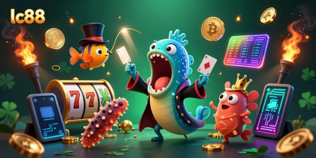 Engage with lc88's thrilling casino world through a magical underwater act featuring unique sea creatures.