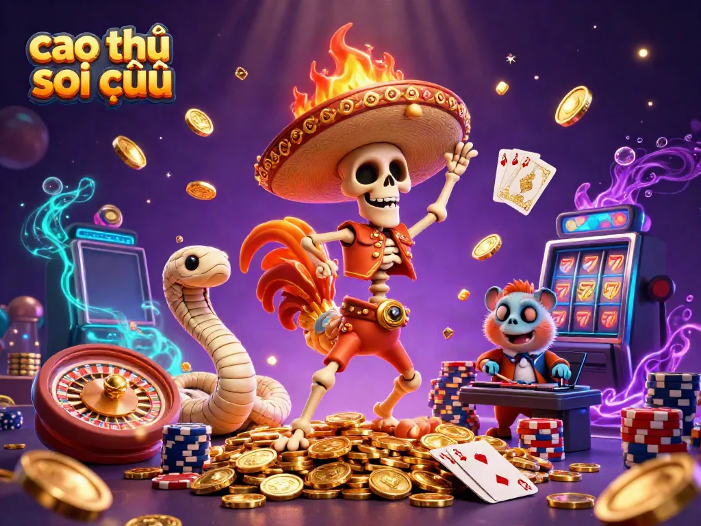 Engaging illustration of cao thủ soi cầu characters celebrating wins in a dynamic casino scene.