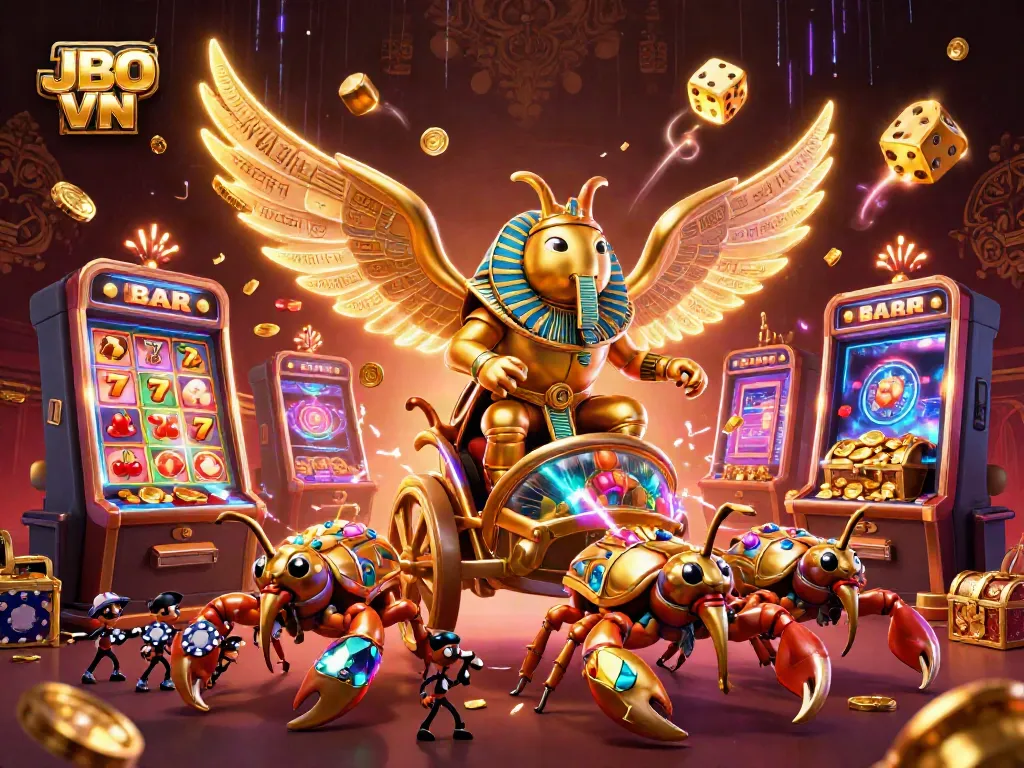 Engage with exciting JBO VN gaming action amid vibrant 3D casino chaos with treasures and fun visuals.