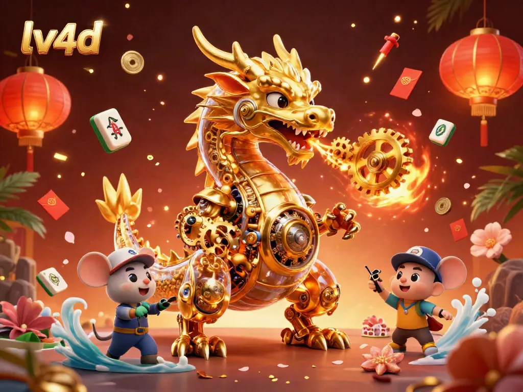 Experience the excitement of gaming with the lv4d golden dragon, amidst stunning casino elements.