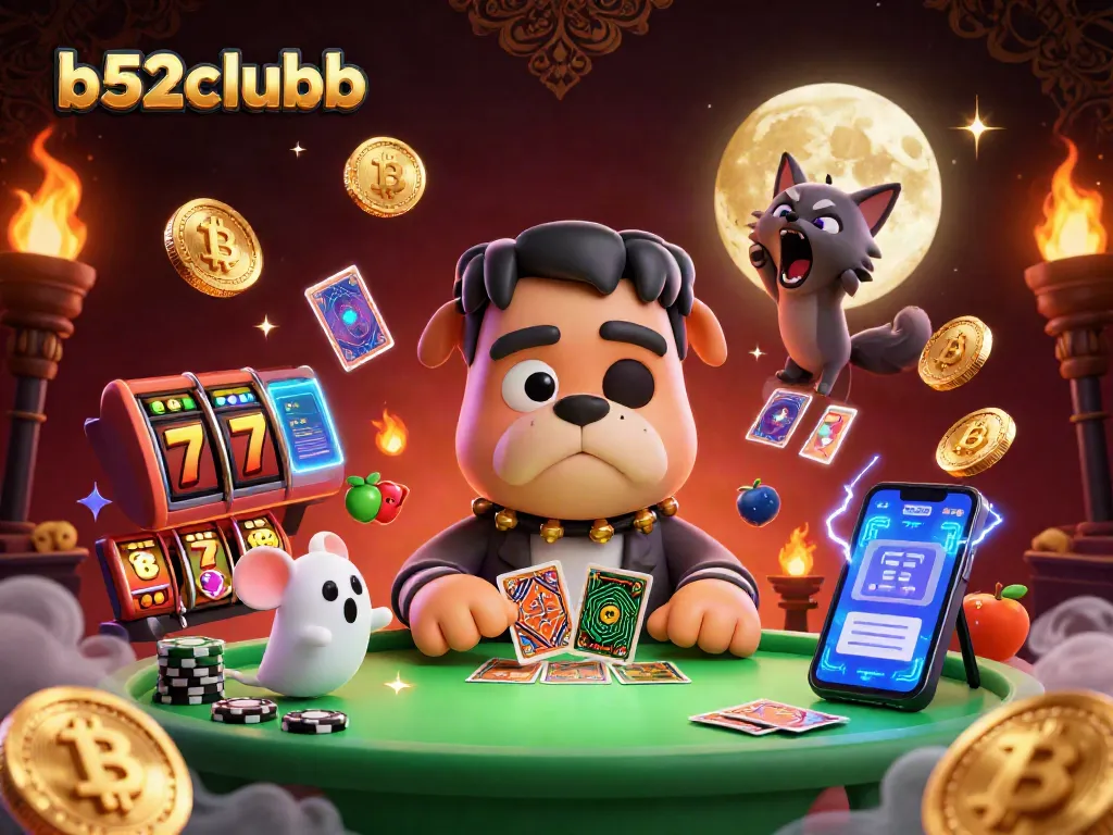 Join the fun at b52clubb with a lively scene of monsters and dynamic games.
