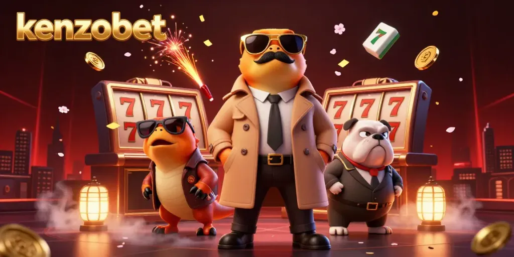 Experience thrilling gaming with kenzobet in a colorful, dynamic 3D casino scene.
