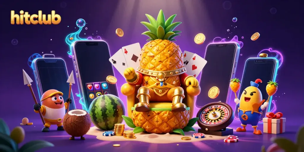 Win big at hitclub with vibrant 3D casino elements showcasing slot games and colorful characters.