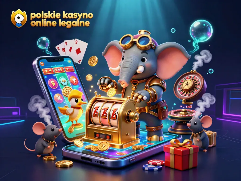 Experience the thrill of polskie kasyno online legalne with a steampunk-themed casino illustration.