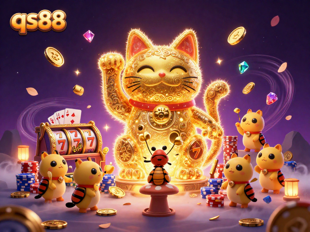 Engage with the vibrant qs88 online casino experience through a magical scene of gambling fun.