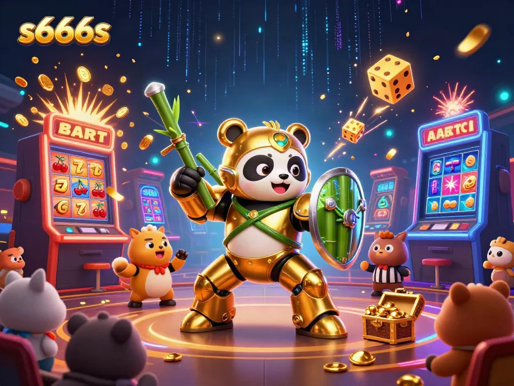 Experience the excitement of s666s with a vibrant 3D casino scene featuring dynamic slot machine action and engaging characters.