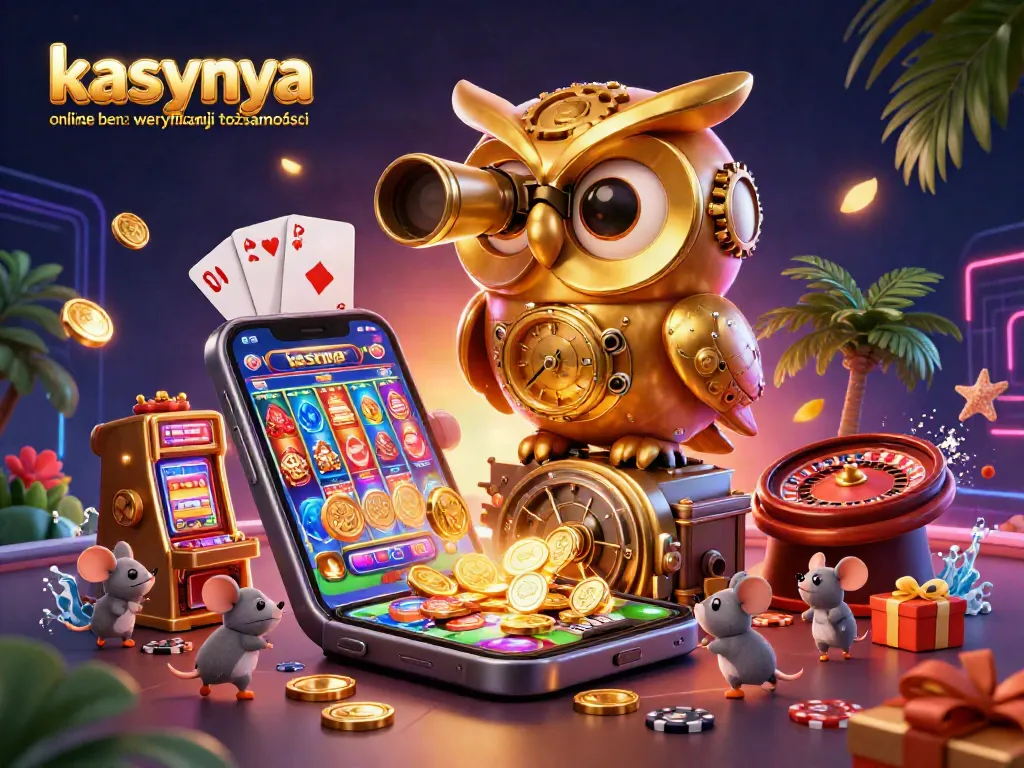 Engage with kasyna online bez weryfikacji tożsamości in a colorful 3D casino scene illustrating gaming excitement.