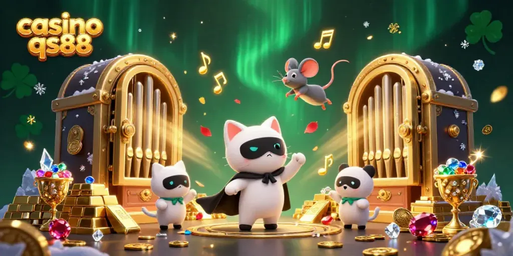 Experience casino qs88 with a whimsical scene showcasing characters in an enchanting gambling environment.