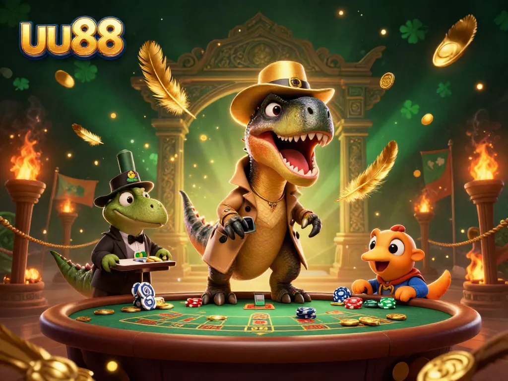 Experience thrilling gameplay at uu88 with a velociraptor card counter at the blackjack table.