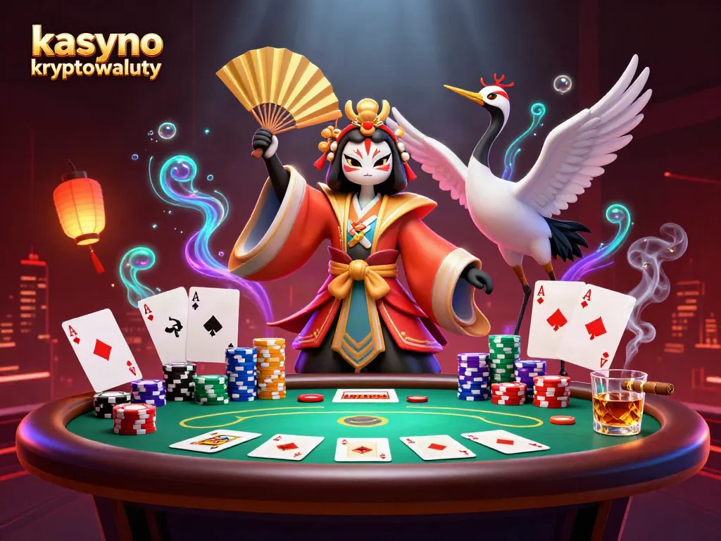 Engage with kasyno kryptowaluty at a vibrant, action-packed 3D casino scene.