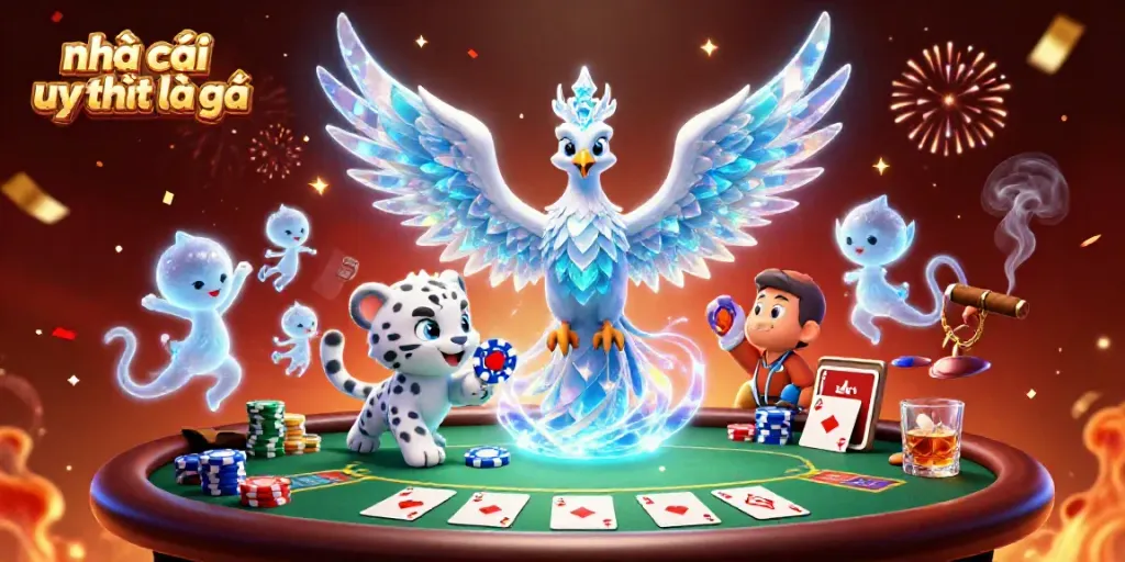 Experience the dynamic world of nhà cái uy tín là gì with vibrant casino characters and gaming elements.