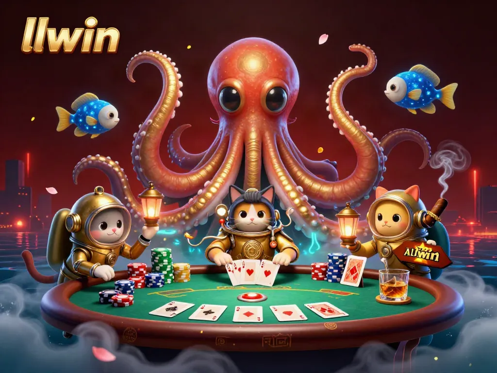 llwin promotes exciting poker action with a colossal kraken, vintage divers, and rich casino elements.
