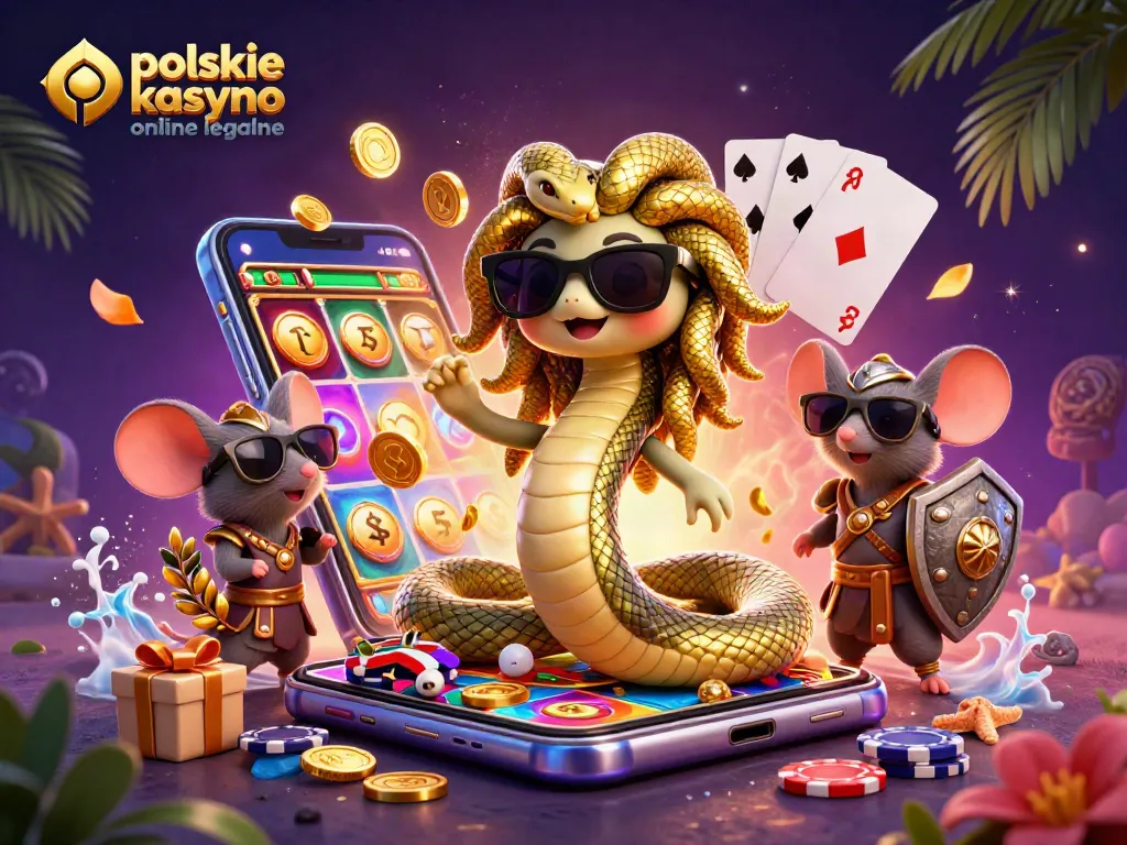 Engage in polskie kasyno online legalne with Medusa, a warrior mouse, and a vibrant casino scene.