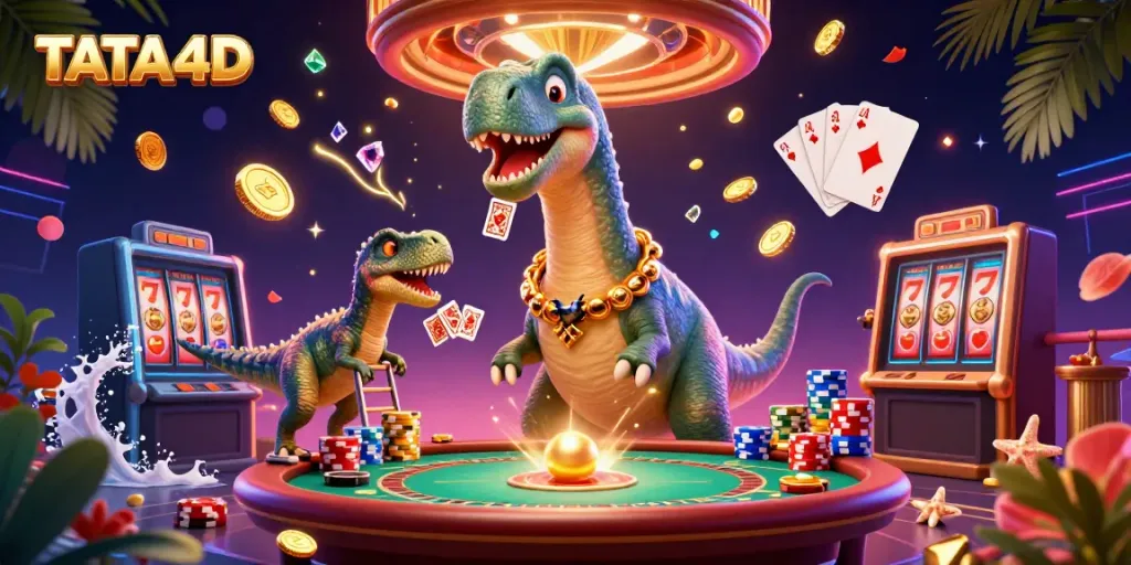 Experience interactive live action at TATA4D with vibrant details in this 3D casino scene.