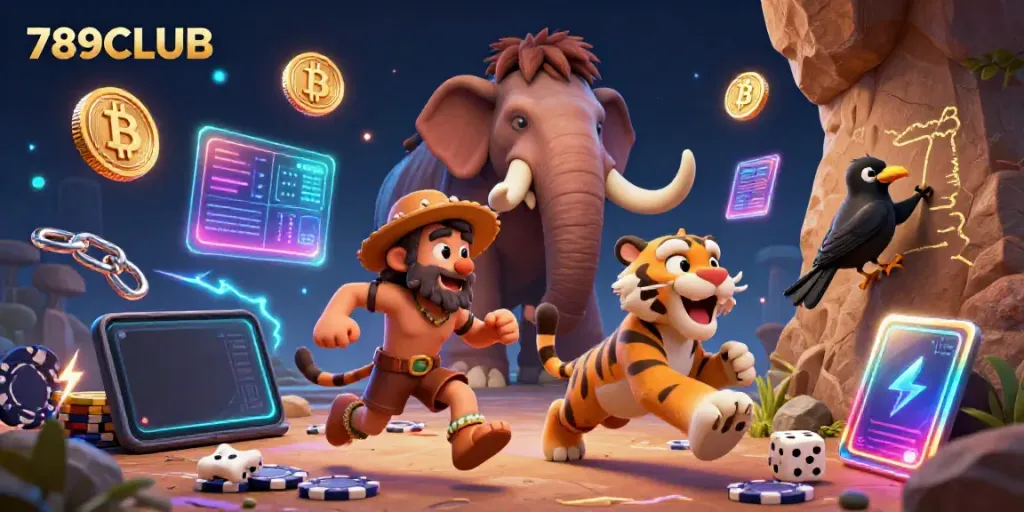 Experience exciting gaming adventures at 789CLUB with lively characters and vibrant casino elements.