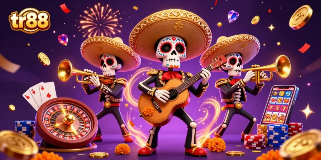 tr88 offers thrilling wins while a mariachi band celebrates the casino atmosphere.