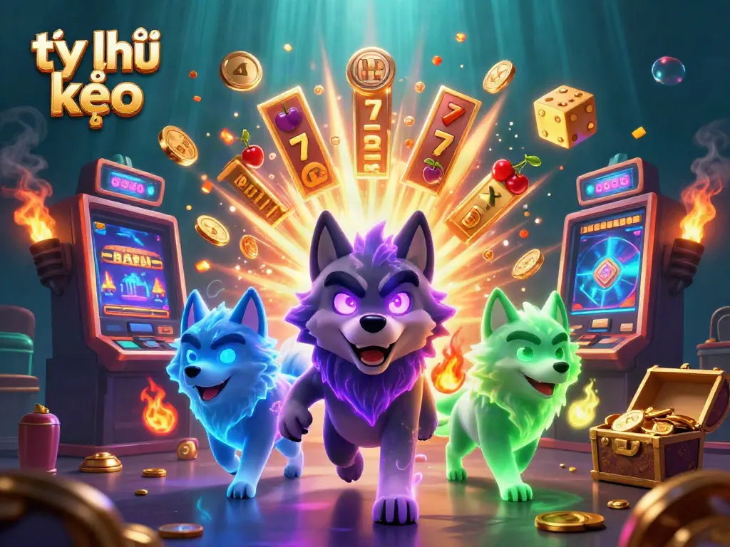 Experience thrilling tỷ lệ kèo action with a vibrant 3D scene full of excitement and casino elements.