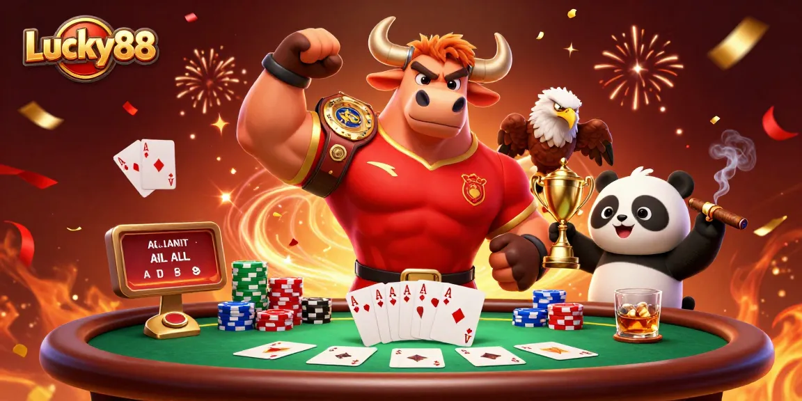 Celebrate your wins at Lucky88 with our vibrant gaming scene showcasing exciting poker action.
