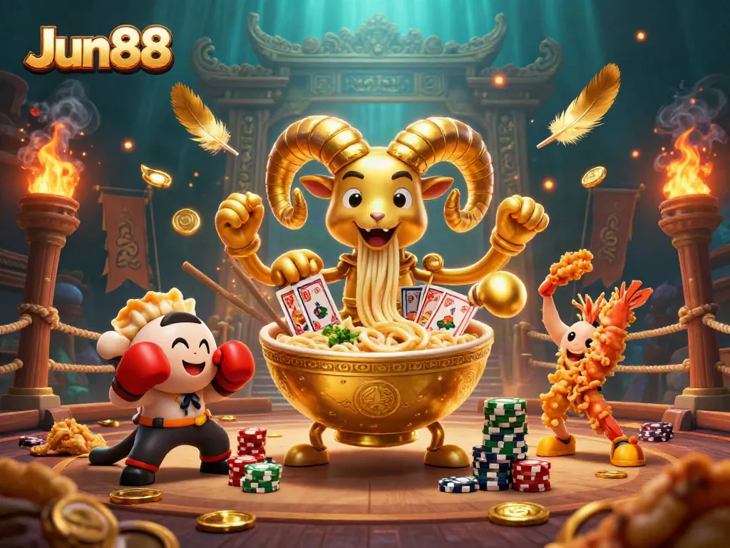 Engage in thrilling gameplay with Jun88's vibrant 3D casino adventure featuring unique characters.