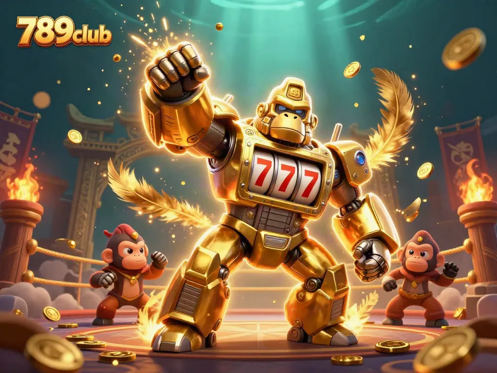 Engage with thrilling gameplay at 789club, where the golden gorilla mech bursts with excitement and winnings!