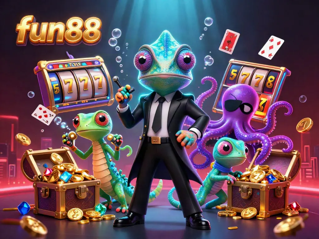 Experience thrilling gameplay at fun88 with vibrant slots and dynamic casino action in an engaging 3D scene.