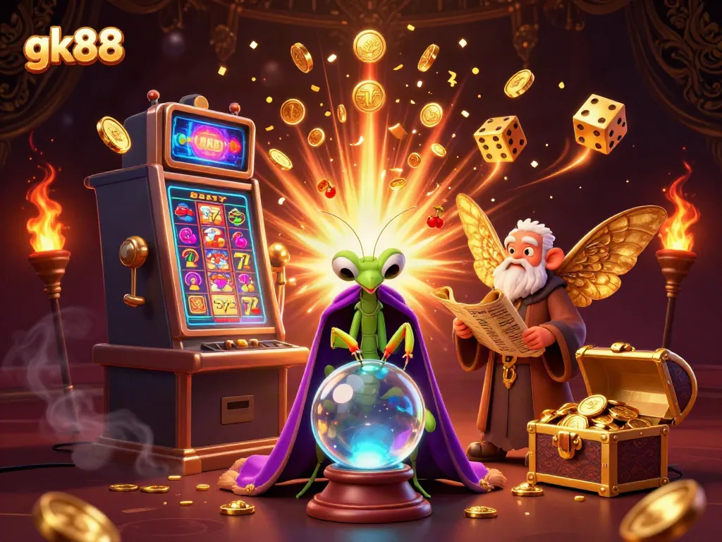Engage in thrilling action at gk88 with vibrant slot machine jackpots and enchanting fortune teller.