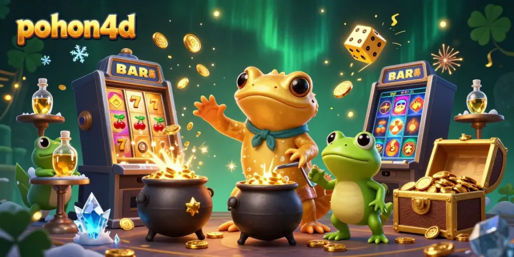 Experience the excitement of pohon4d with golden coins and jackpots exploding in vibrant 3D fantasy.