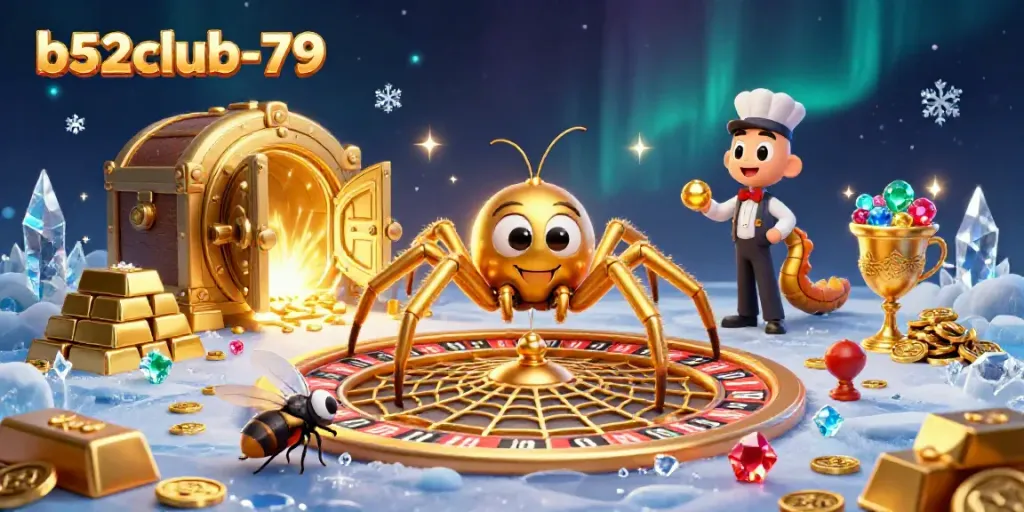 Experience thrilling bets at b52club-79 with a vibrant 3D casino-themed illustration.