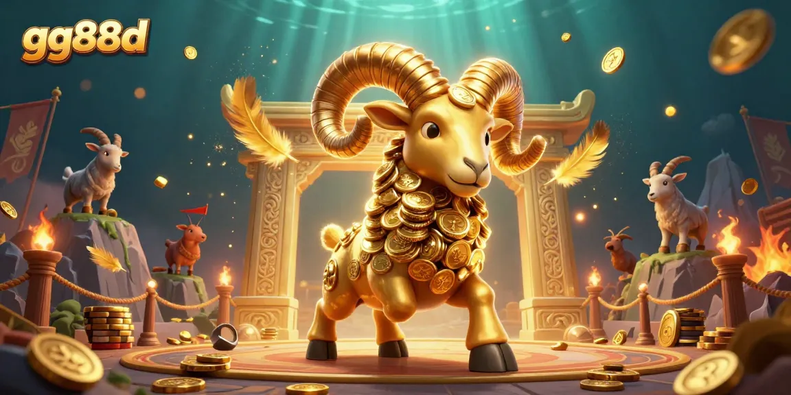 Experience thrilling gameplay with gg88d, featuring a golden ram and dynamic energy in a vibrant casino scene.