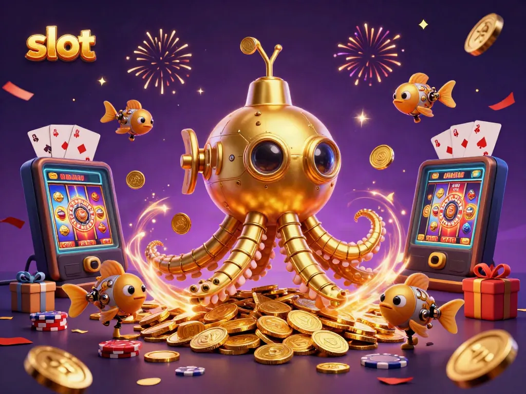Menangkan jackpot dengan slot di SLOT188, dikelilingi oleh koin emas dan permainan menarik.