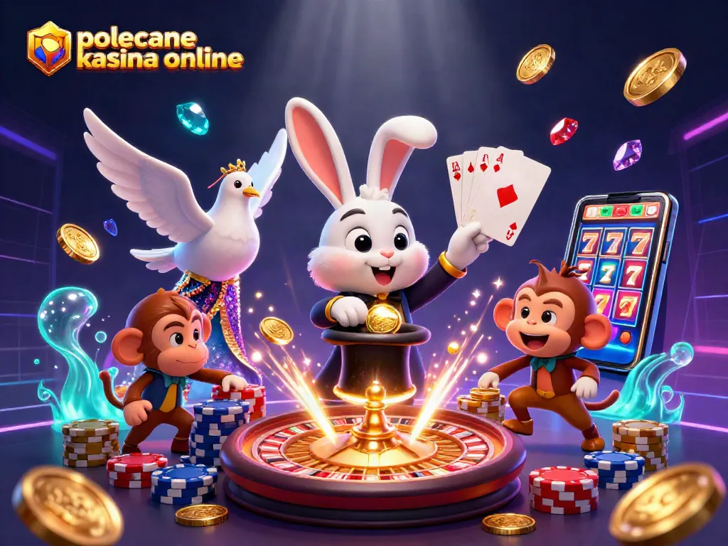 Experience excitement with polecane kasyna online featuring a magician rabbit, sparkling coins, and thrilling gameplay.