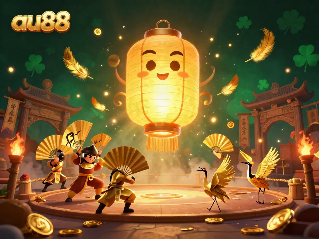Experience the excitement of au88 with vibrant gaming elements and dynamic characters in an Asian casino.
