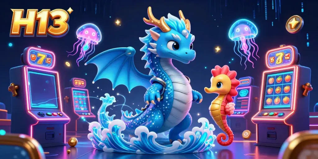Experience thrilling H13 gaming adventures with dragons and knights in a vibrant casino atmosphere.
