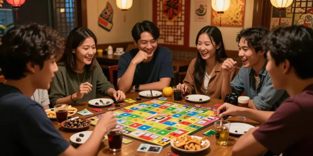 Aksi seru permainan Bandar Togel dengan teman-teman, suasana hangat dan penuh tawa.